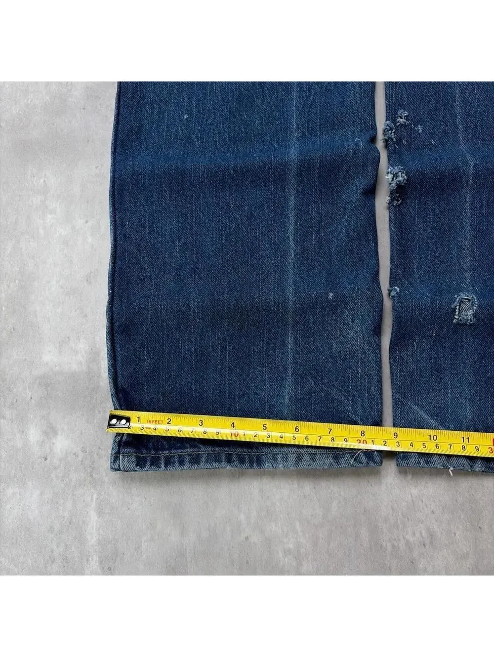 Vintage Dark Wash Carhartt Grunge Distressed Baggy Skater Denim Jeans